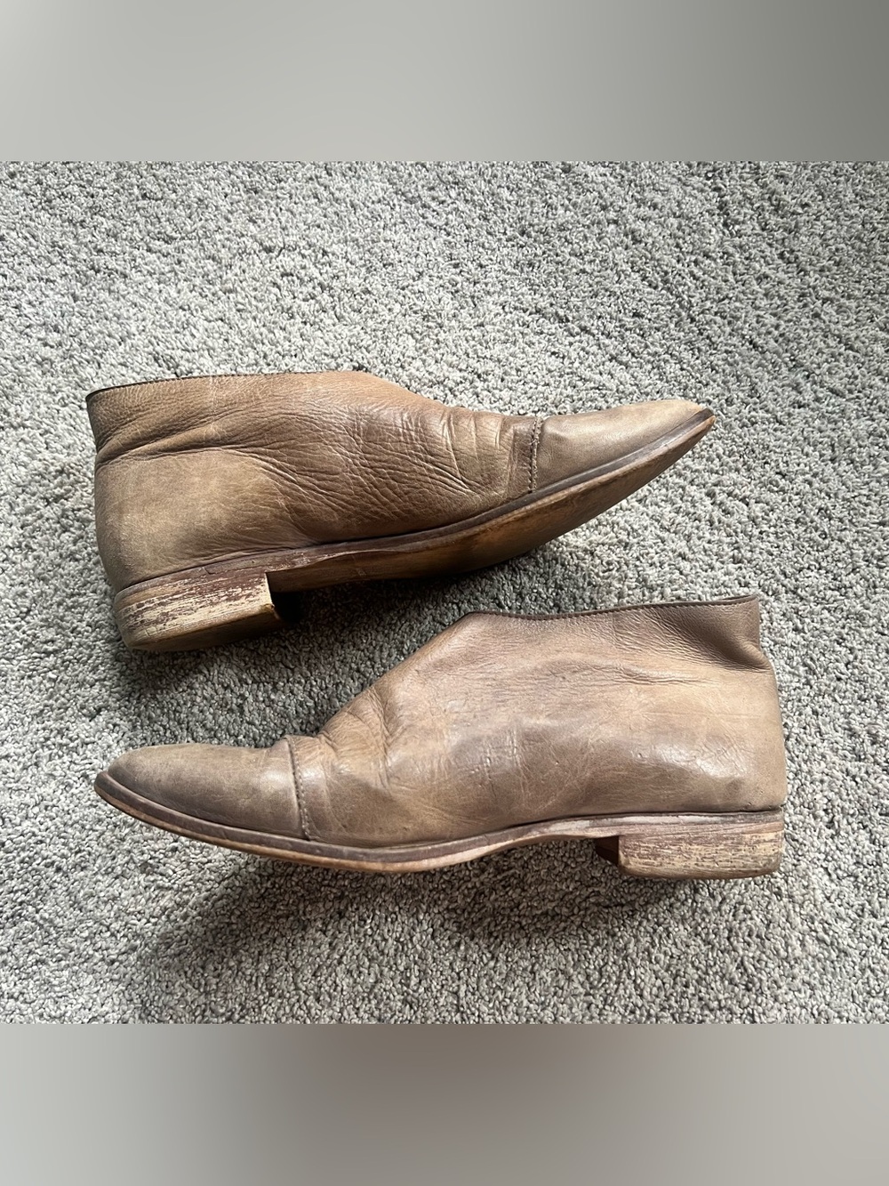 Free People Royale Flats Womens Size 39 Taupe Leather Minimal D'orsay Boho - Picture 3 of 8